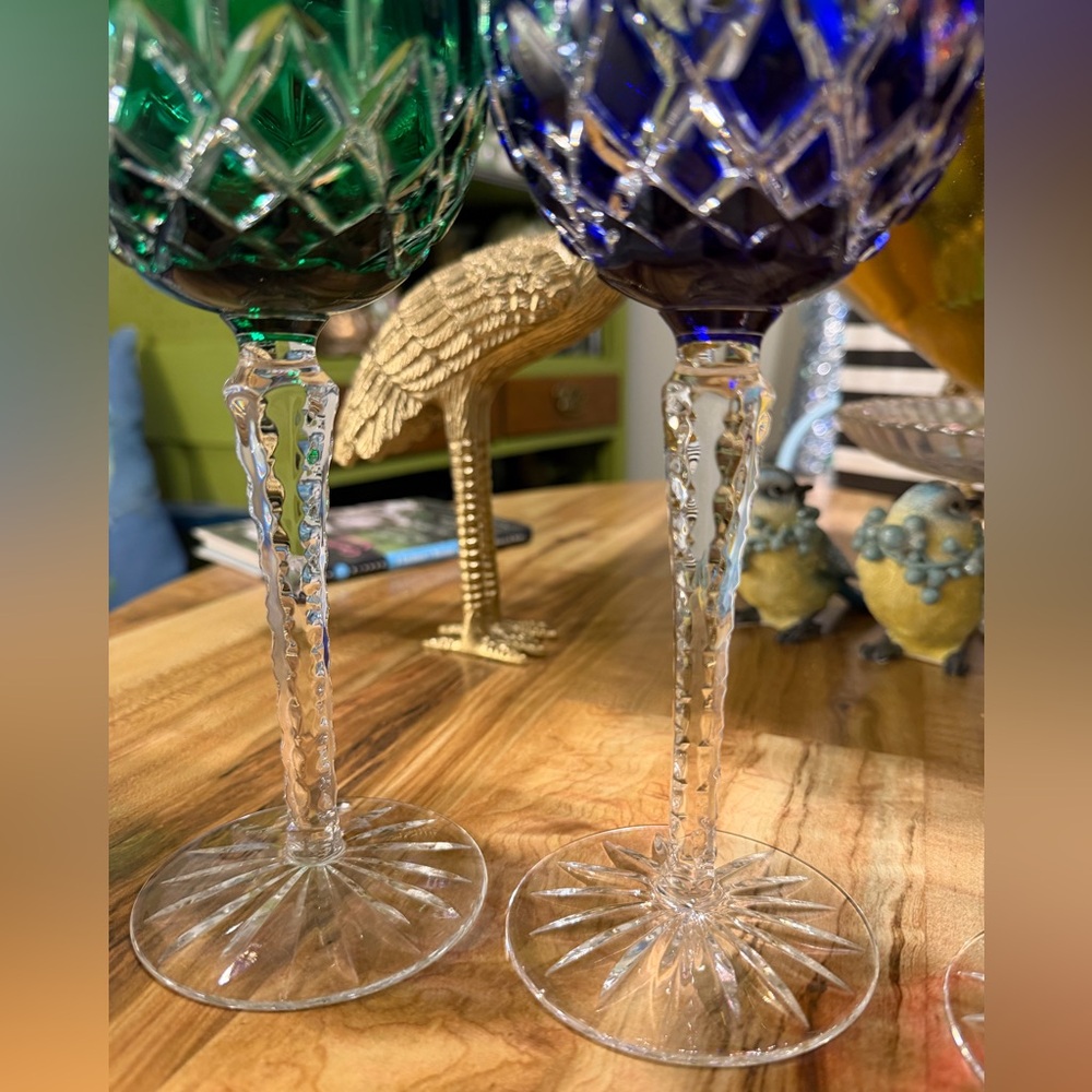🆕 Ajka Arabella Hand-Cut Hock Crystal Wine Glasses – Set of 4 (Hungary) - Picture 8 of 10